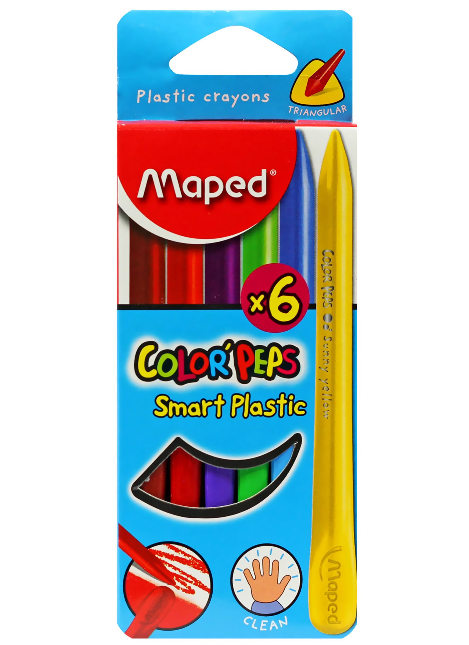 Maped Plastic Crayons X6